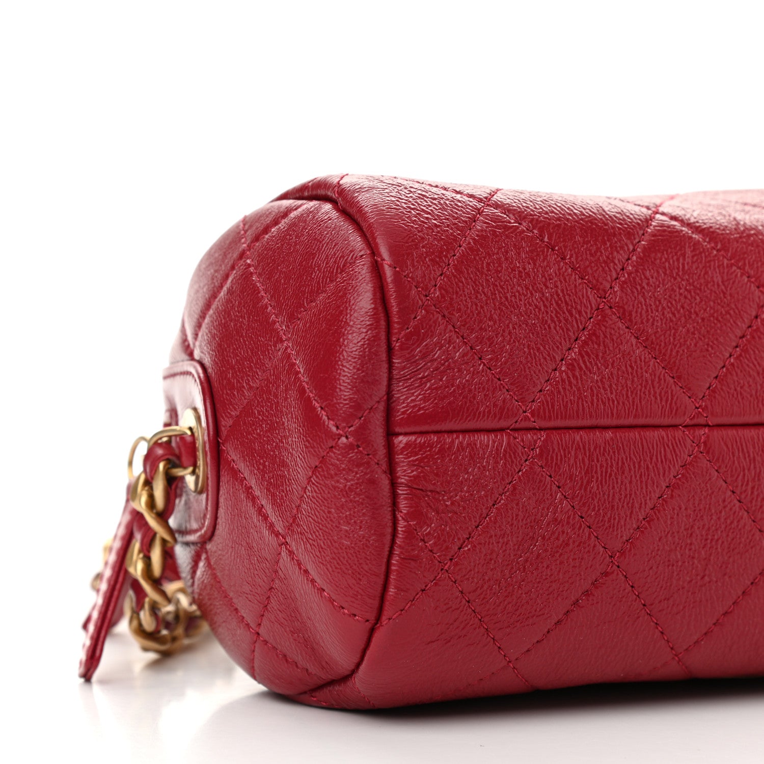 Chanel Shiny Lambskin Quilted Small Fashion Therapy Bowling Bag Red 7 of 8