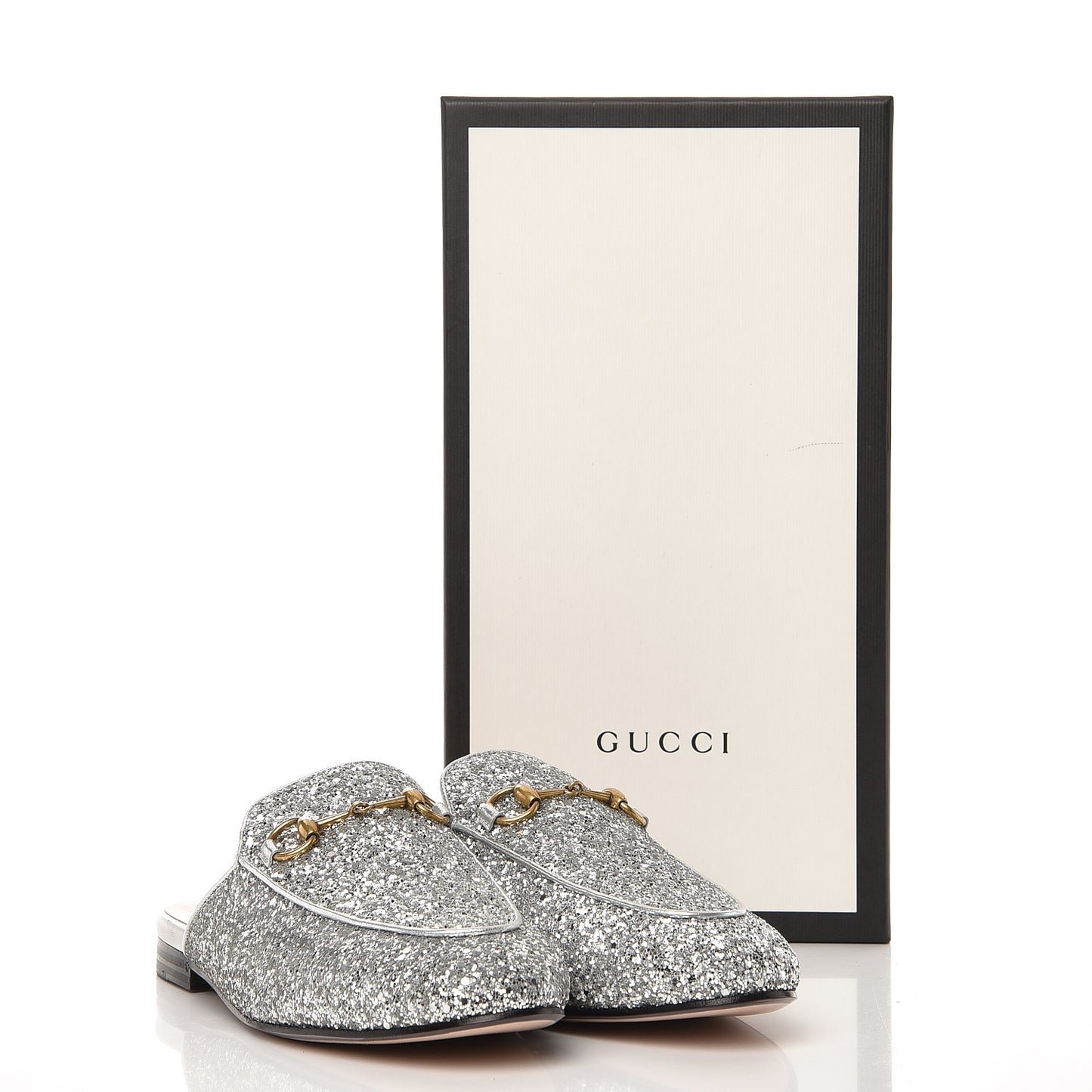 Glitter Princetown Slippers 38.5 Silver