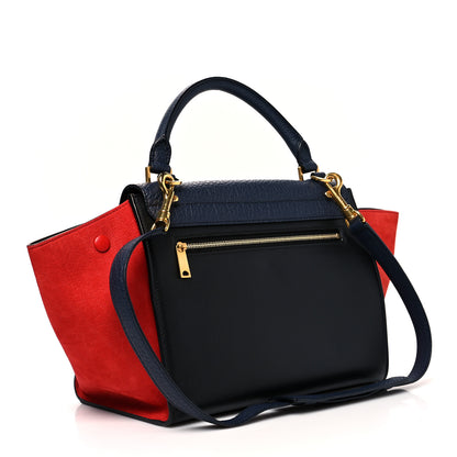 Celine Bullhide Calfskin Medium Tri-Color Trapeze Carmin 2 of 7