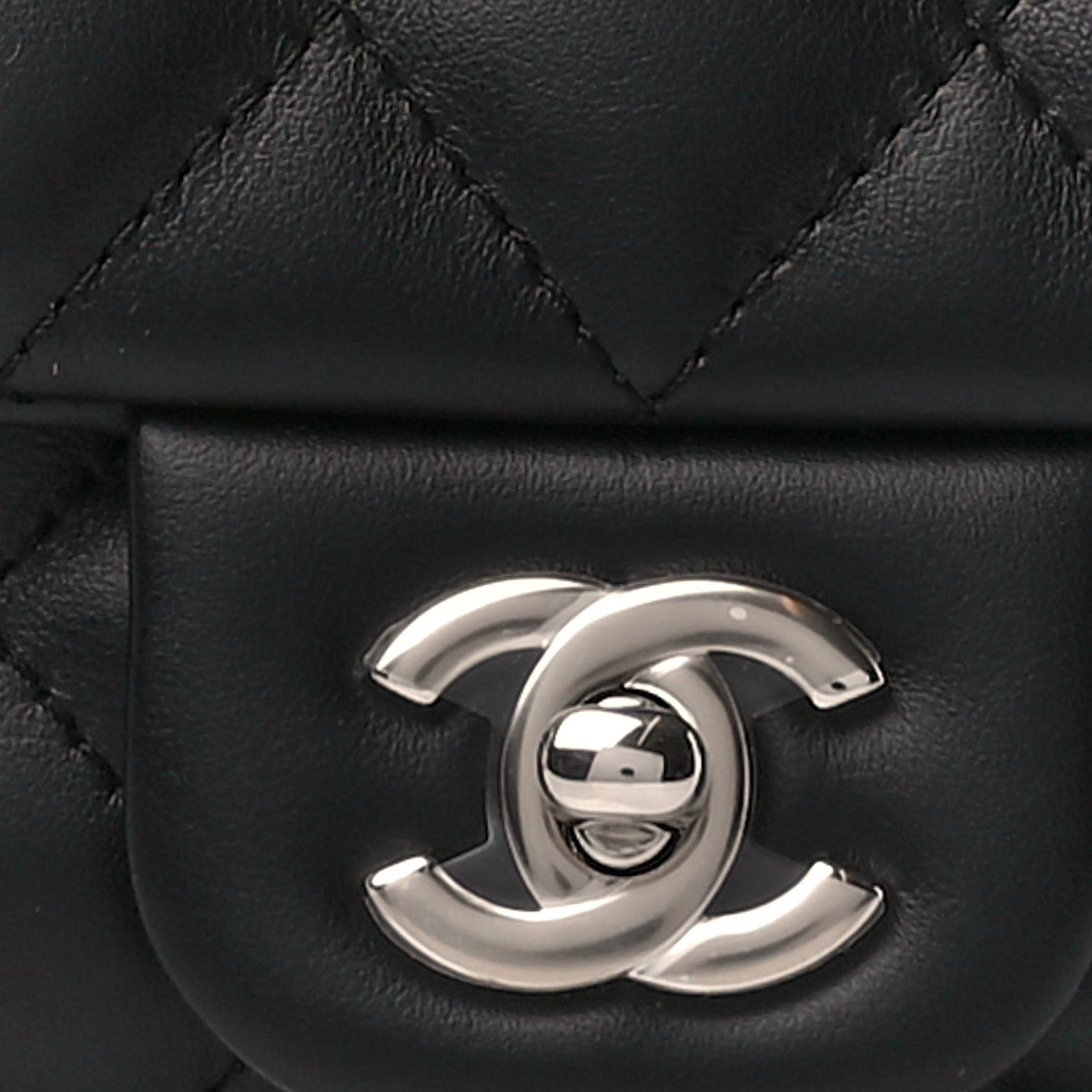 Calfskin Quilted CC Uniform Flap Belt Bag Black