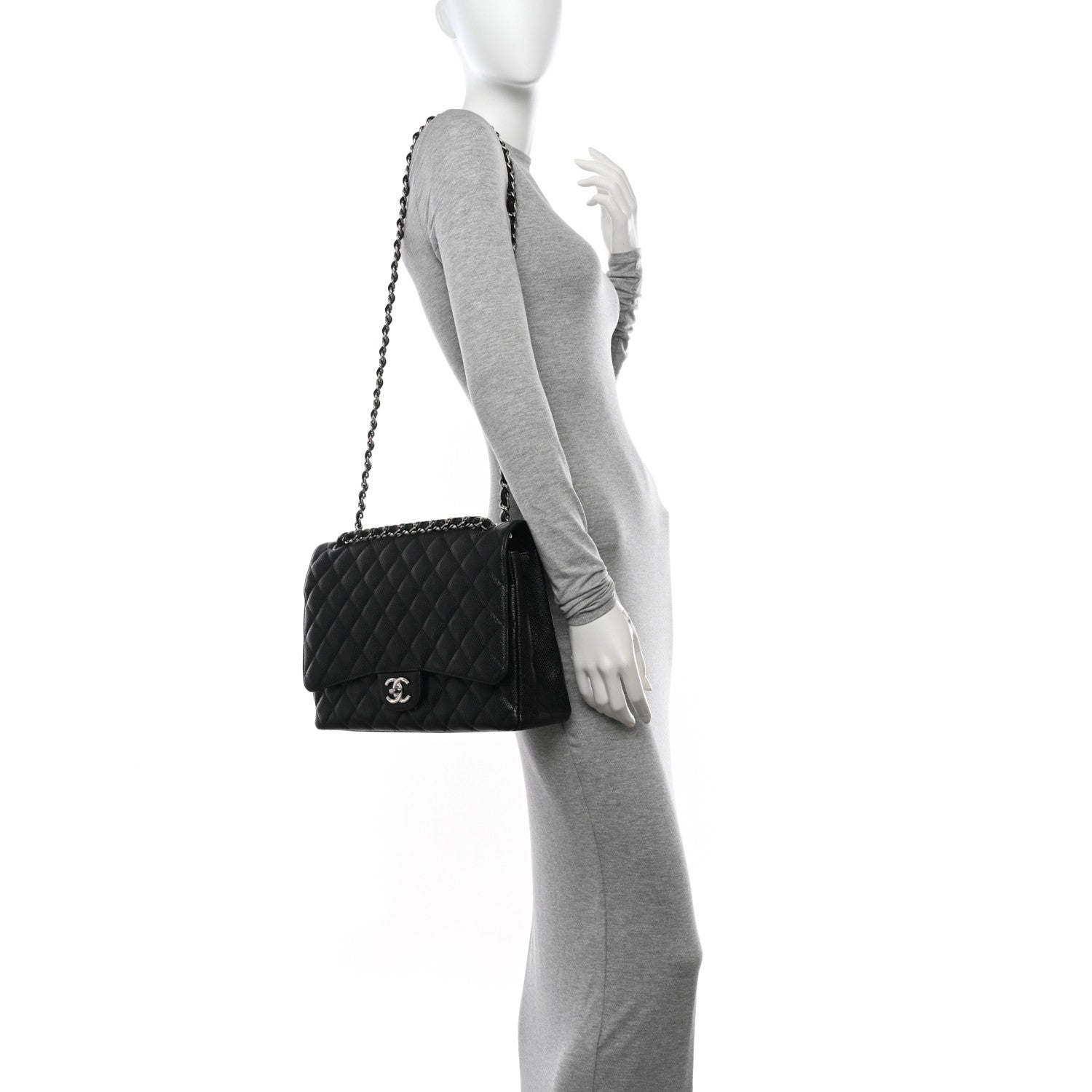 Chanel Caviar Quilted Maxi Double Flap Black 2 of 12