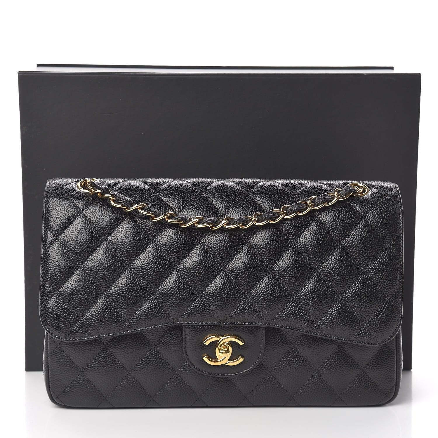 Chanel Caviar Quilted Jumbo Double Flap Black 11 of 11