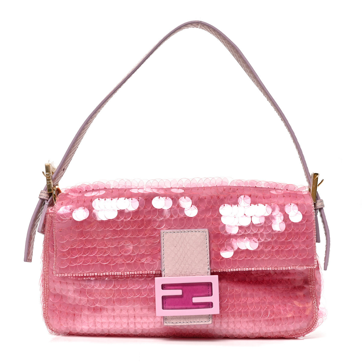 Satin Sequin Paillettes Bilics Lustre Snakeskin Medium Baguette 1997 Lavanda Glicine