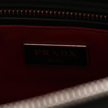 Prada Saffiano Small Galleria Double Zip Tote Black Talco 6 of 10