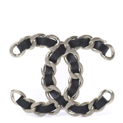 Chanel Lambskin Chain CC Brooch Black Gold 1 of 4