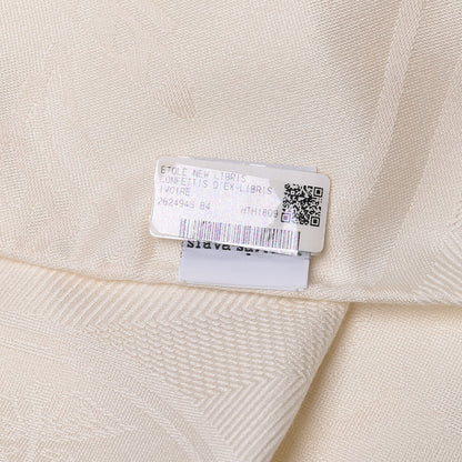 Hermes Cashmere Silk New Libris Confettis D'Ex Stole Ivory 4 of 5