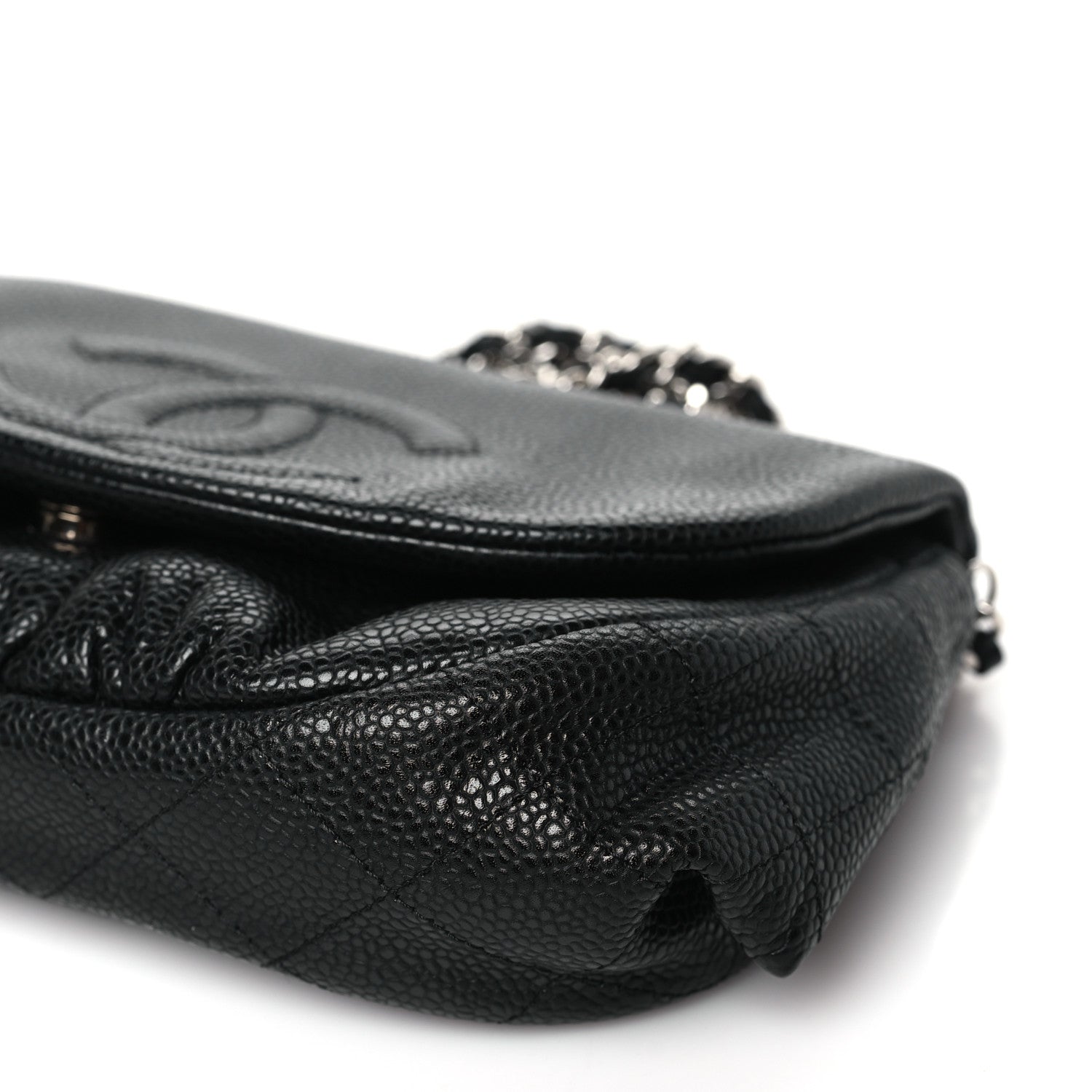 Chanel Caviar Half Moon Wallet On Chain WOC Black 11 of 12