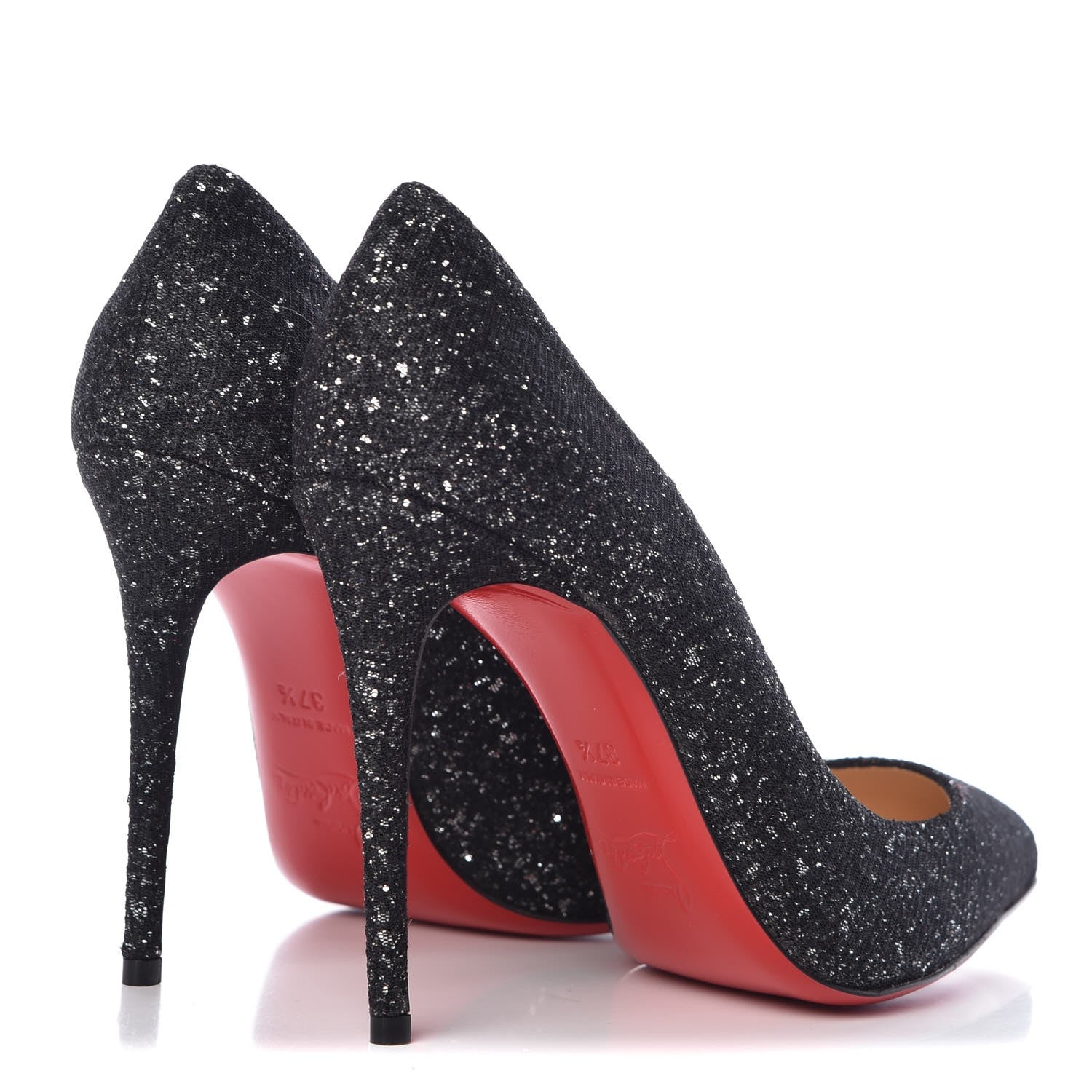 Christian Louboutin Glitter Resille Pigalle Follies 100 Pumps 37.5 Black 4 of 8