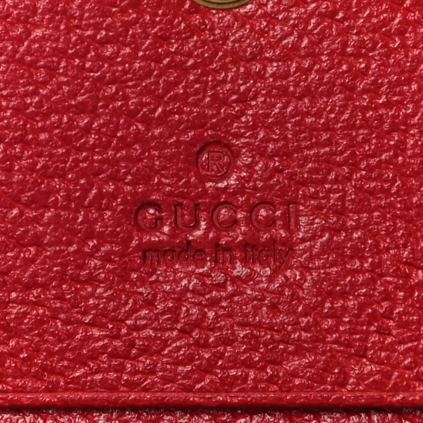 GG Supreme Monogram Queen Margaret Card Case Red