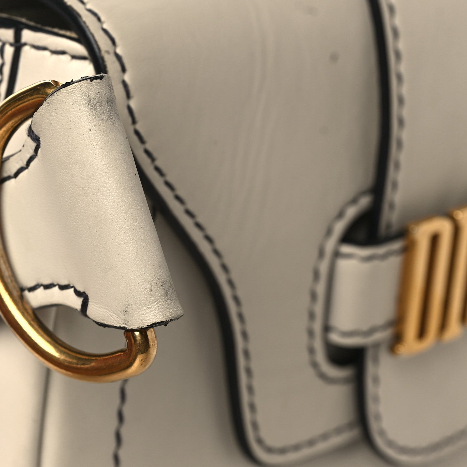 Christian Dior Calfskin D Fence Saddle Bag Latte 12 of 14