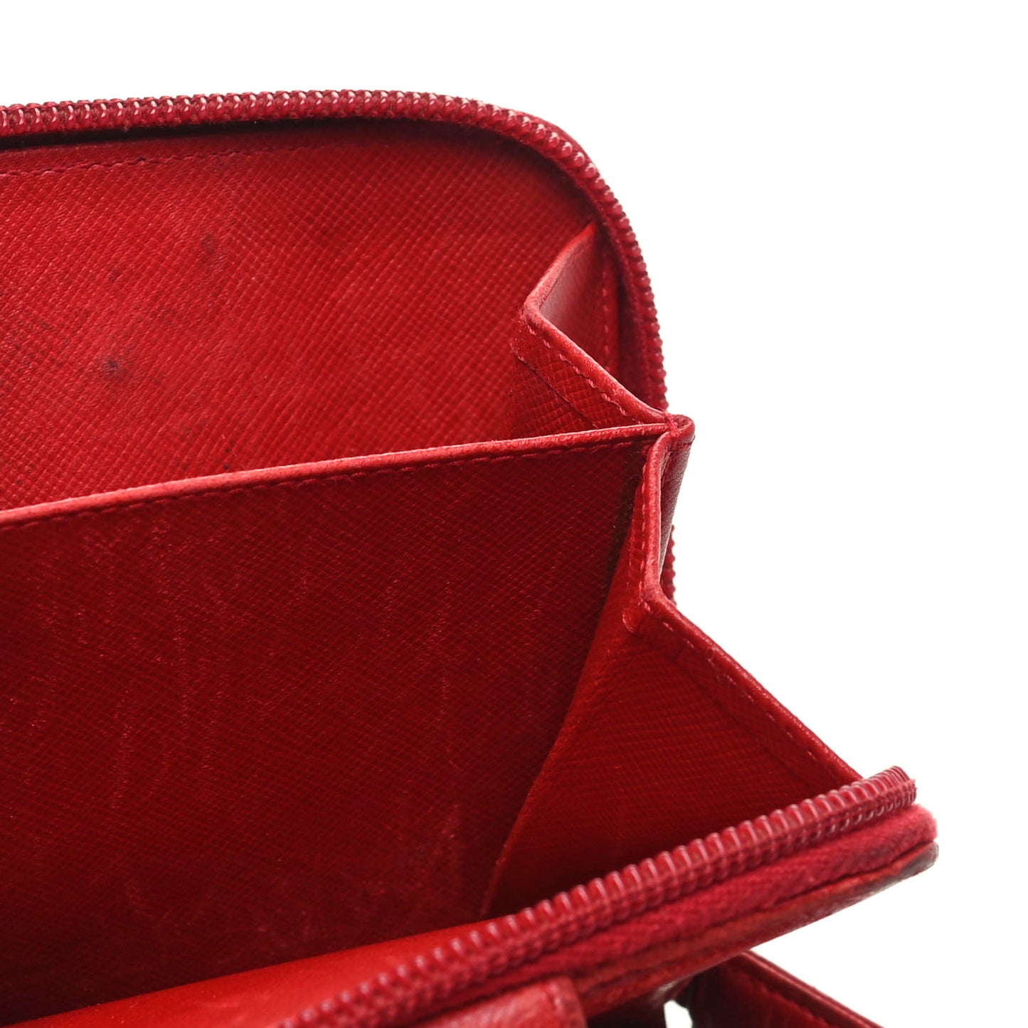 Saffiano Triangle Compact Wallet Red