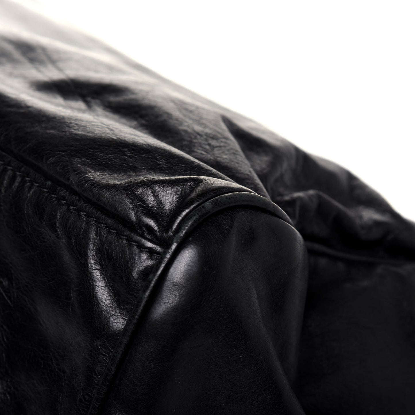 Calfskin Large Rock and Chain Flap Black
