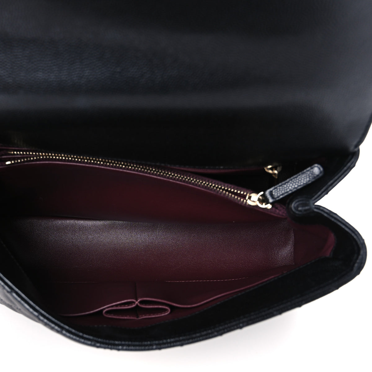 Caviar Quilted Small Coco Handle Flap Black