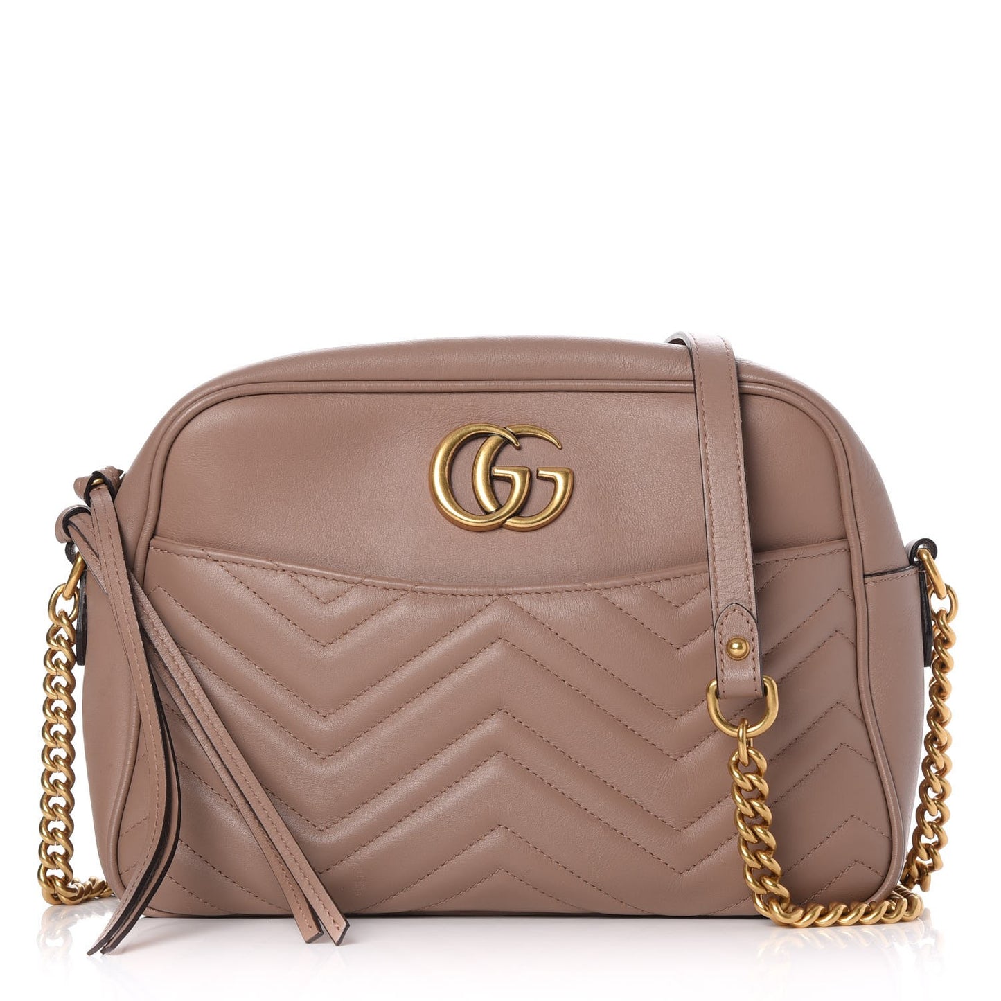 Calfskin Matelasse Medium GG Marmont Chain Shoulder Bag Porcelain Rose