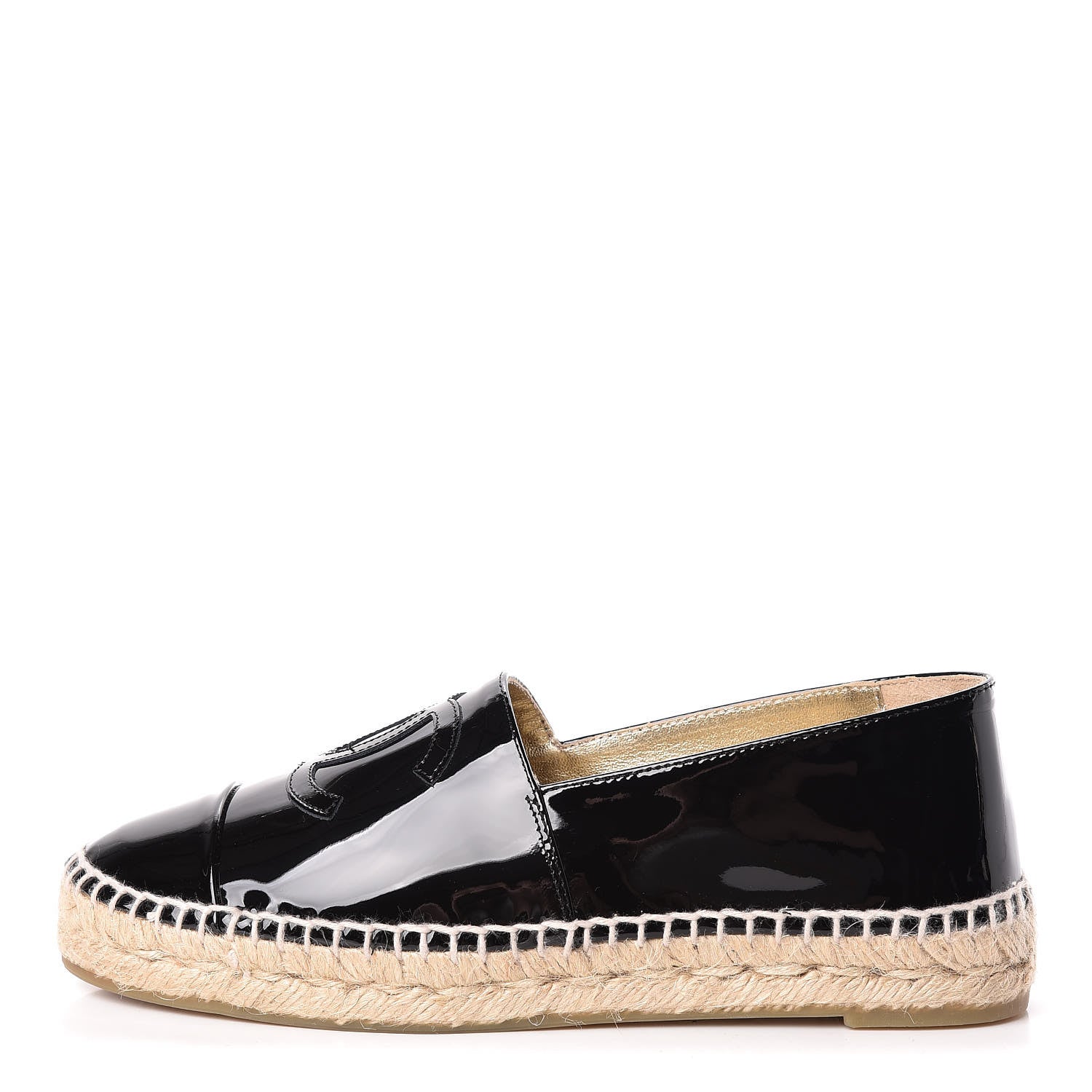 Chanel Patent CC Espadrilles 37 Black 1 of 9
