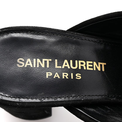 Saint Laurent Suede LouLou 70 Mule Sandals 36 Black 7 of 9