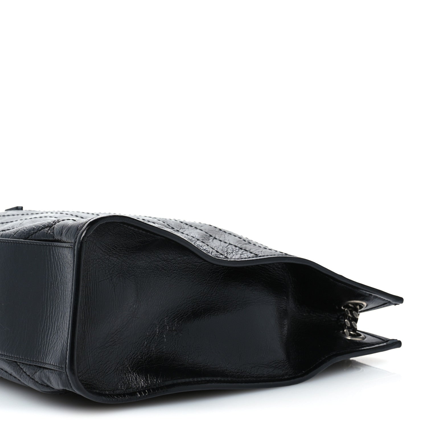 Saint Laurent Crinkled Calfskin Matelasse Monogram Large Niki Shopper Tote Black 10 of 11