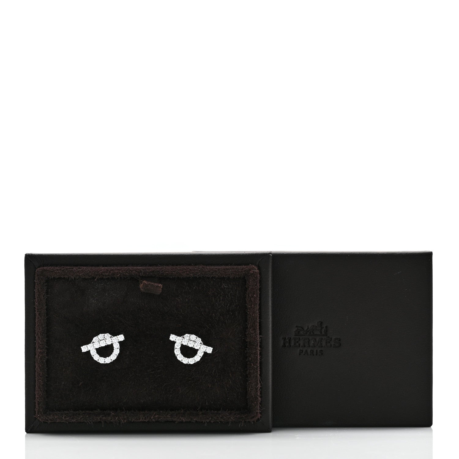 Hermes 18K White Gold Diamond Finesse Earrings 5 of 5