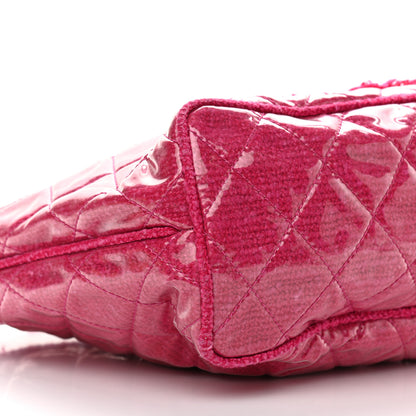 Chanel Vinyl Quilted Funny Tweed Tote Fuchsia 10 of 12