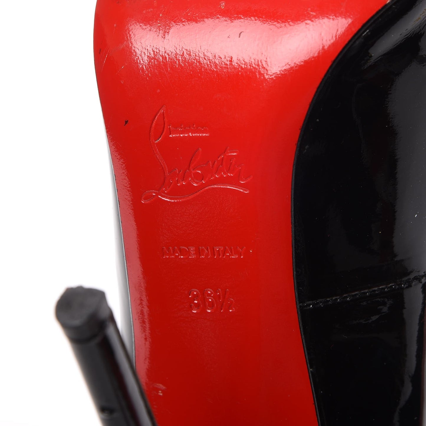 Patent Metallic Calfskin Duvette Cutout 120 Pumps 36.5 Black Gold
