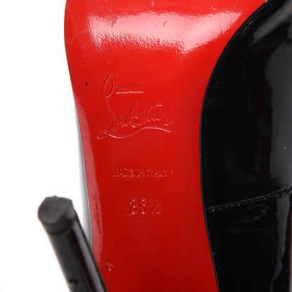 Christian Louboutin Patent Metallic Calfskin Duvette Cutout 120 Pumps 36.5 Black Gold 9 of 22