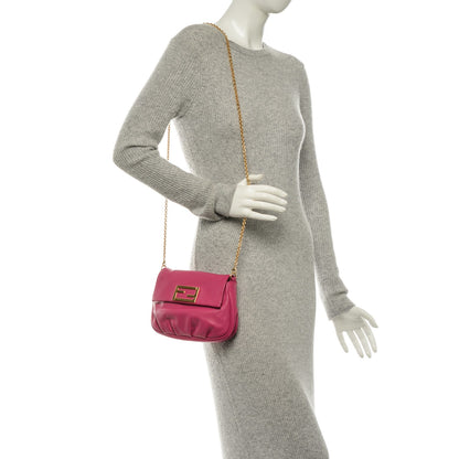 Fendi Vitello Flamingo Fendista Pouchette Crossbody Lampone 2 of 7