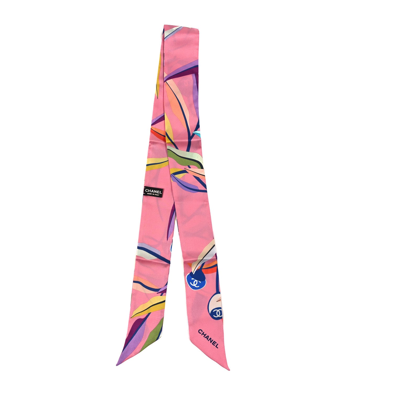 Chanel Silk Slim Bandeau Scarf Pink 2 of 3