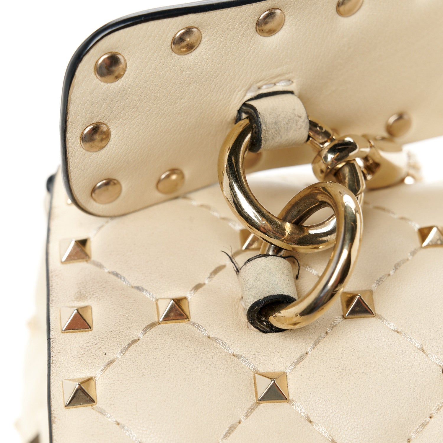 Valentino Garavani Nappa Large Rockstud Spike Shoulder Bag Light Ivory 11 of 12