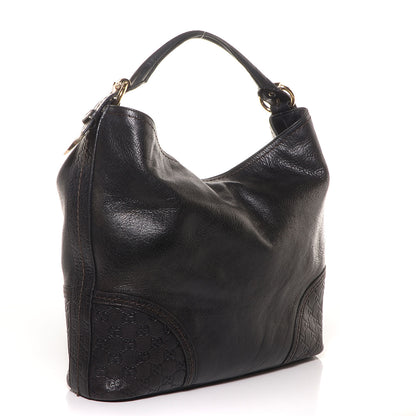 Gucci Leather Guccissima Trim Large Signoria Hobo Black 3 of 7