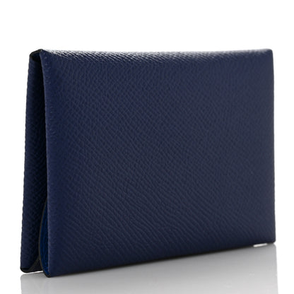 Hermes Epsom Verso Calvi Duo Card Case Bleu Saphir Bleu France 3 of 9