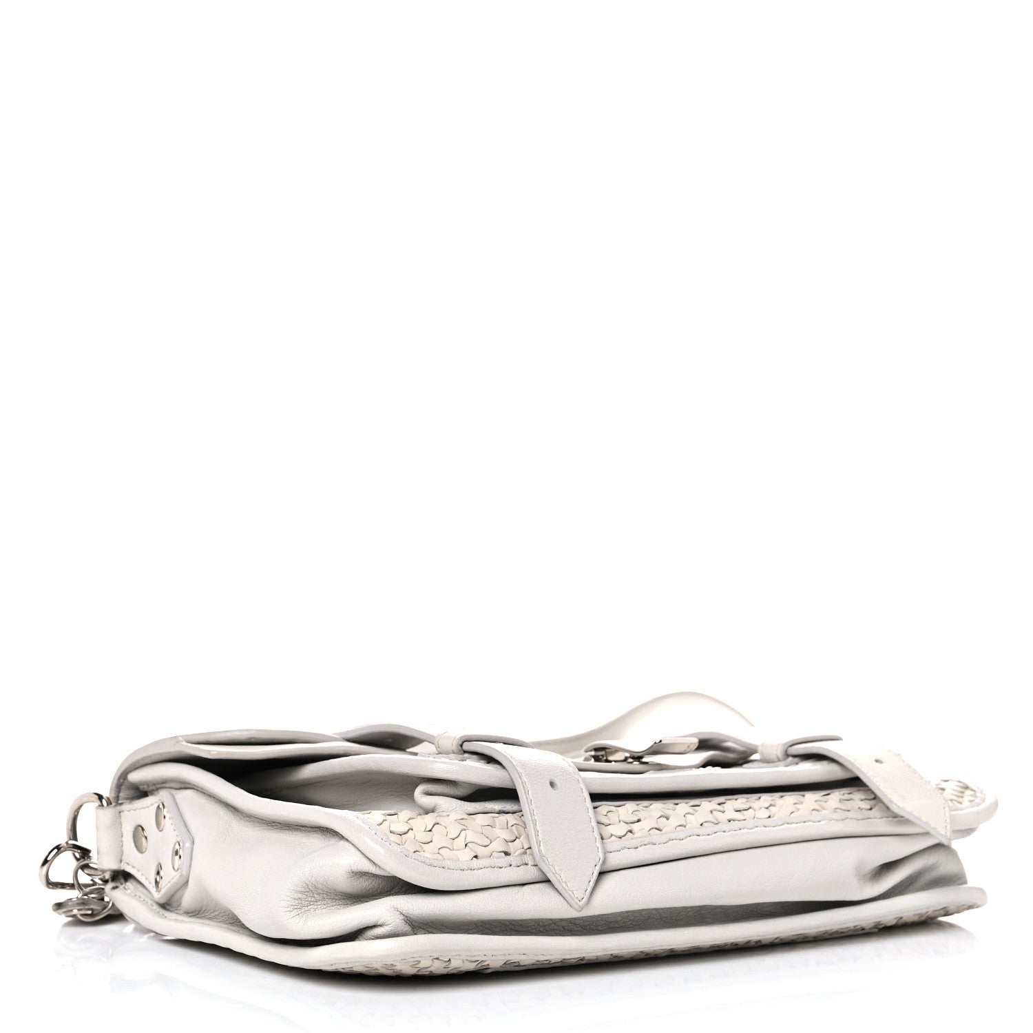 Proenza Schouler Lambskin Woven Tiny PS1 Satchel Ivory 4 of 26