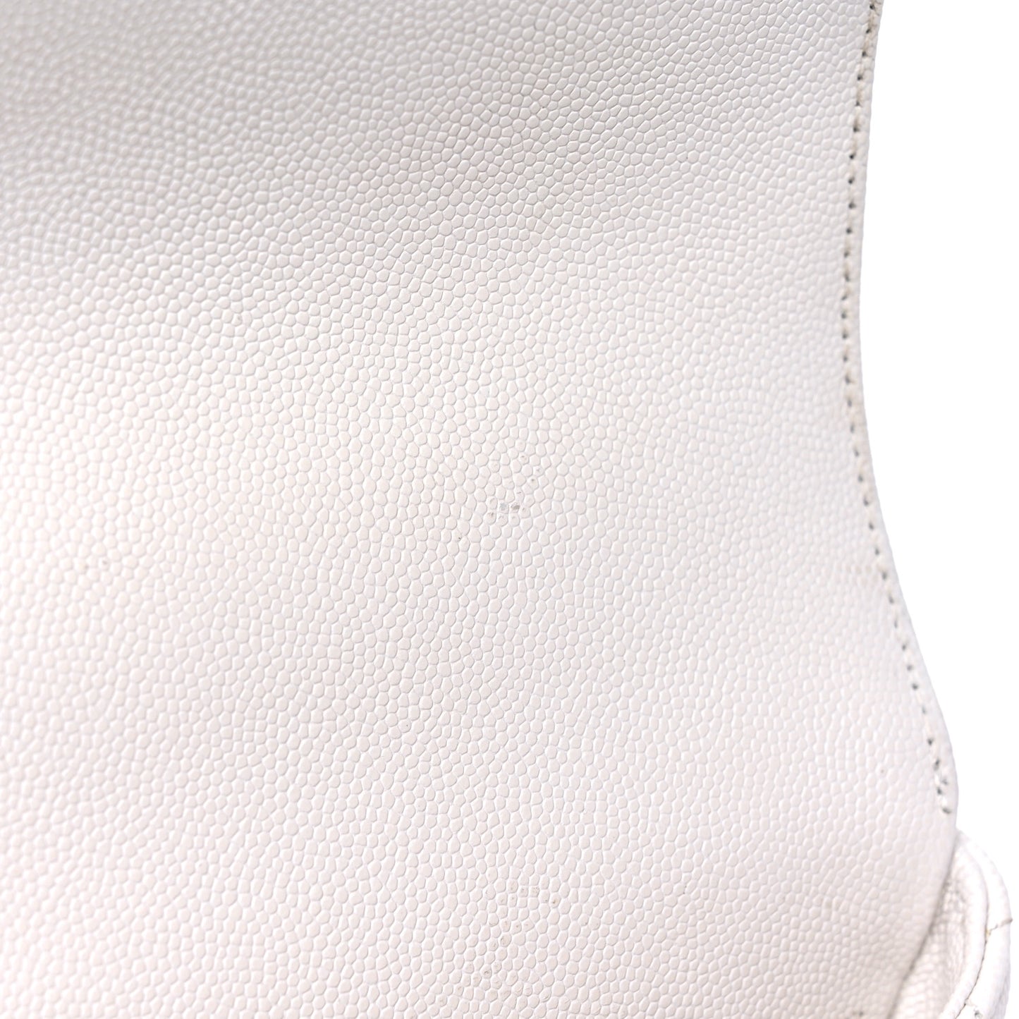 Caviar Quilted Small Coco Handle Flap White