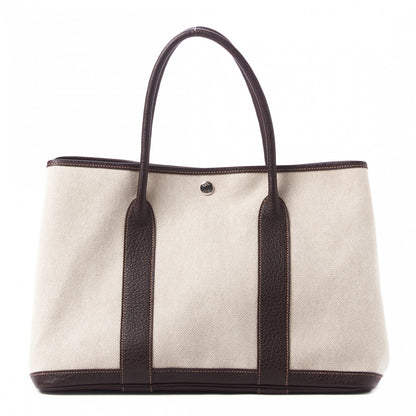 Hermes Toile Buffle Gala Garden Party Tote 36 MM Marron Fonce 1 of 8