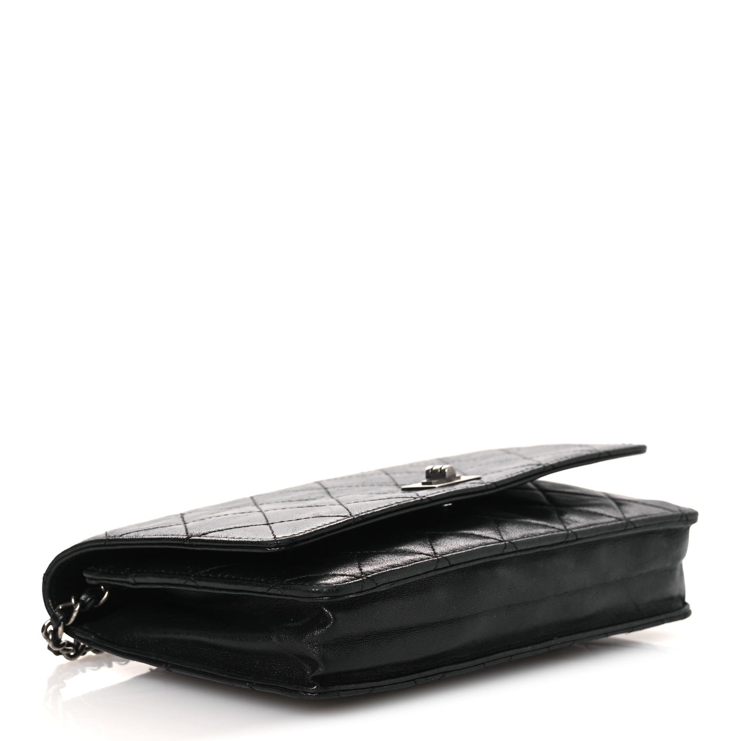 Aged Calfskin Quilted Reissue Wallet On Chain WOC Black