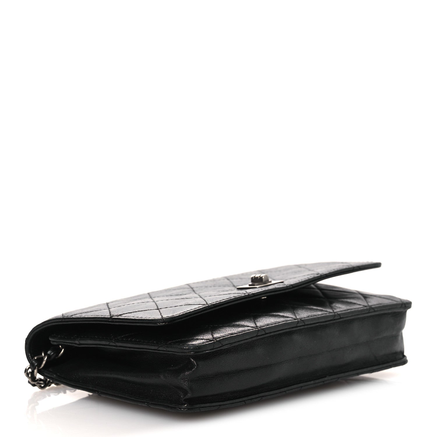 Chanel Aged Calfskin Quilted Reissue Wallet On Chain WOC Black 3 of 13