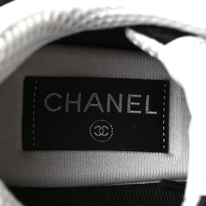Chanel Mesh Suede Grained Calfskin Womens CC Sneakers 39 Black White 7 of 8
