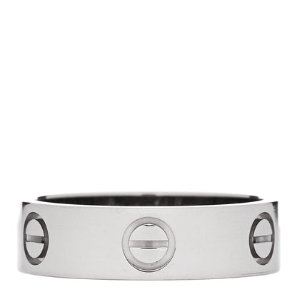 Cartier 18K White Gold 5.5mm LOVE Ring 55 7.25 1 of 6