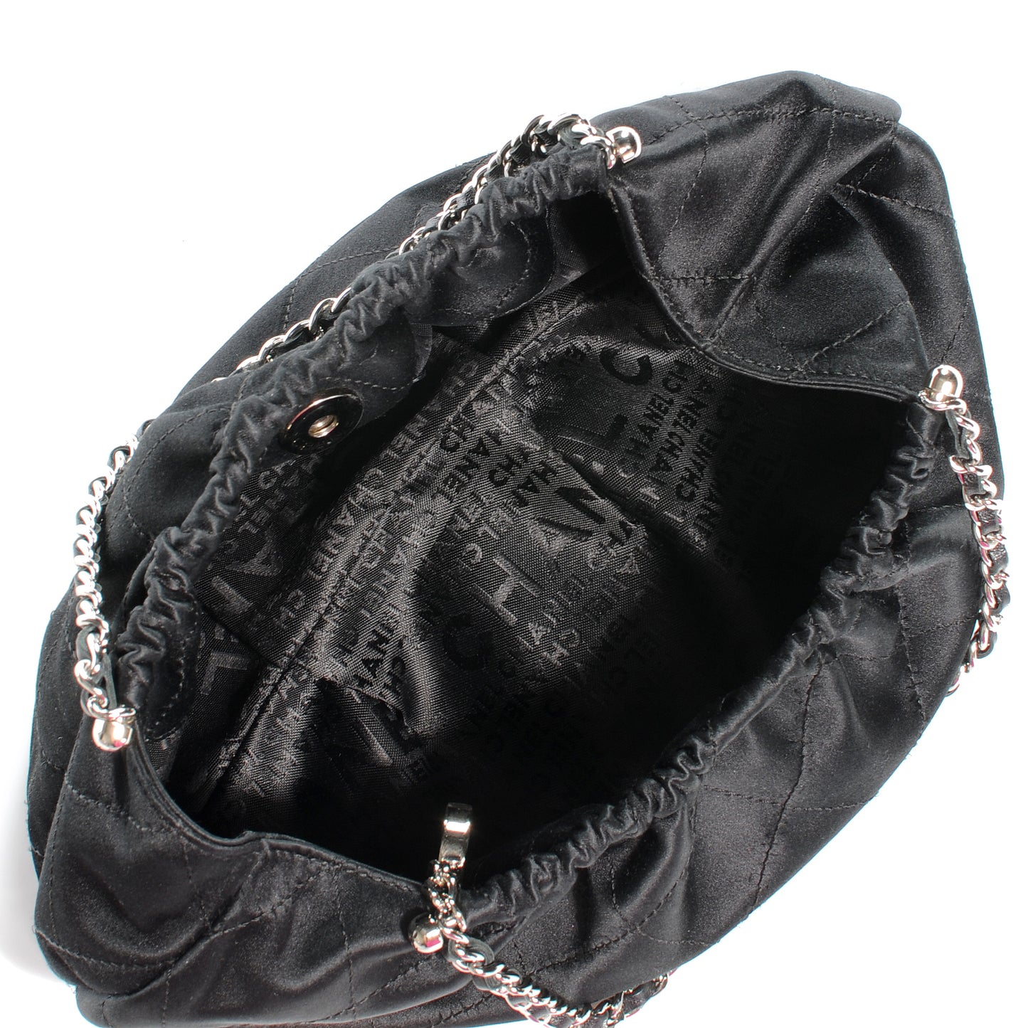 Satin Croissant Bag Black