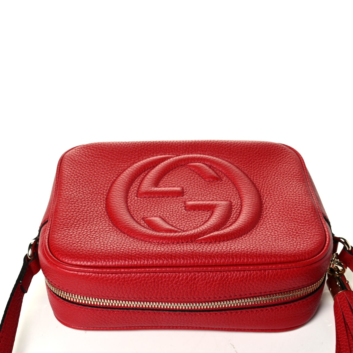 Pebbled Calfskin Small Soho Disco Bag Tabasco Red
