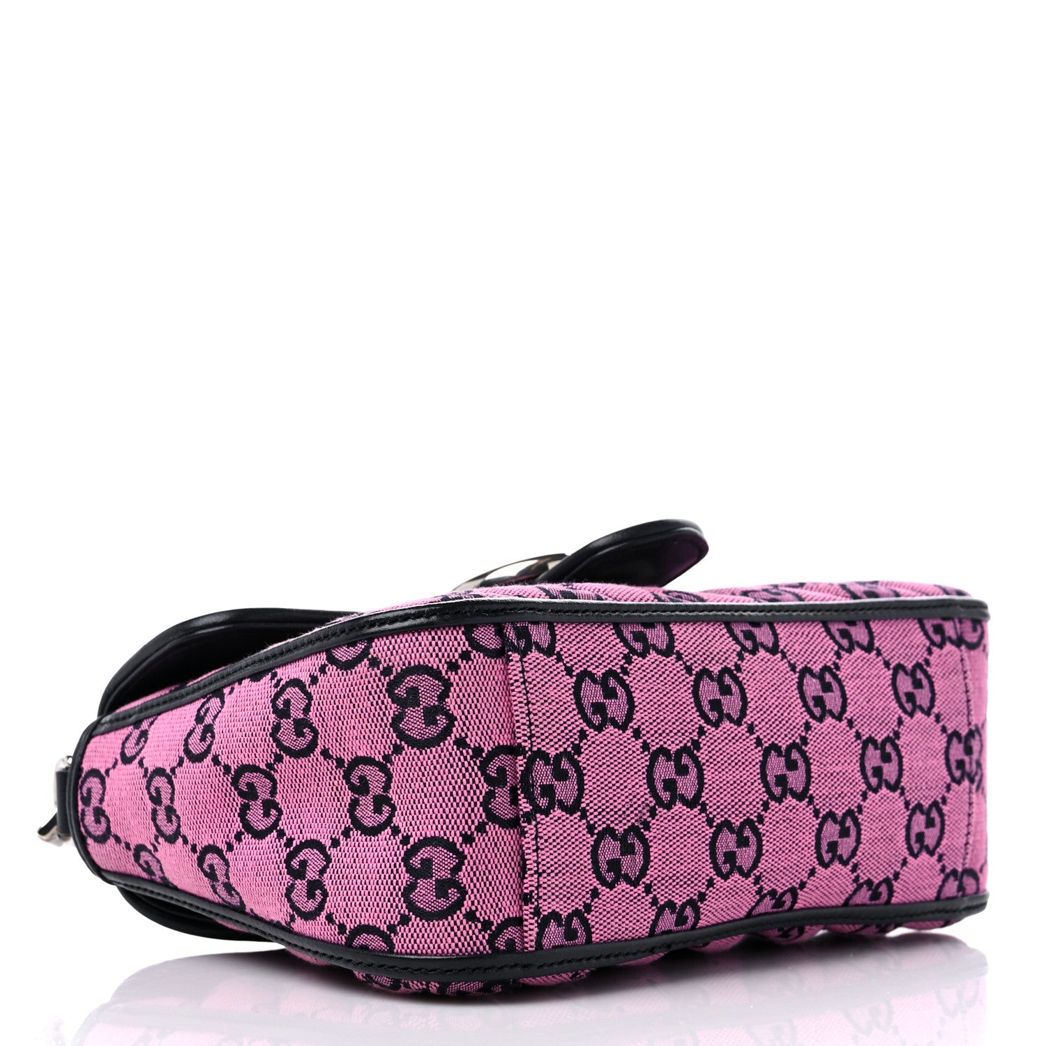 Gucci Monogram Multicolor Matelasse Diagonal Mini GG Marmont Top Handle Shoulder Bag Pink Blue 4 of 12