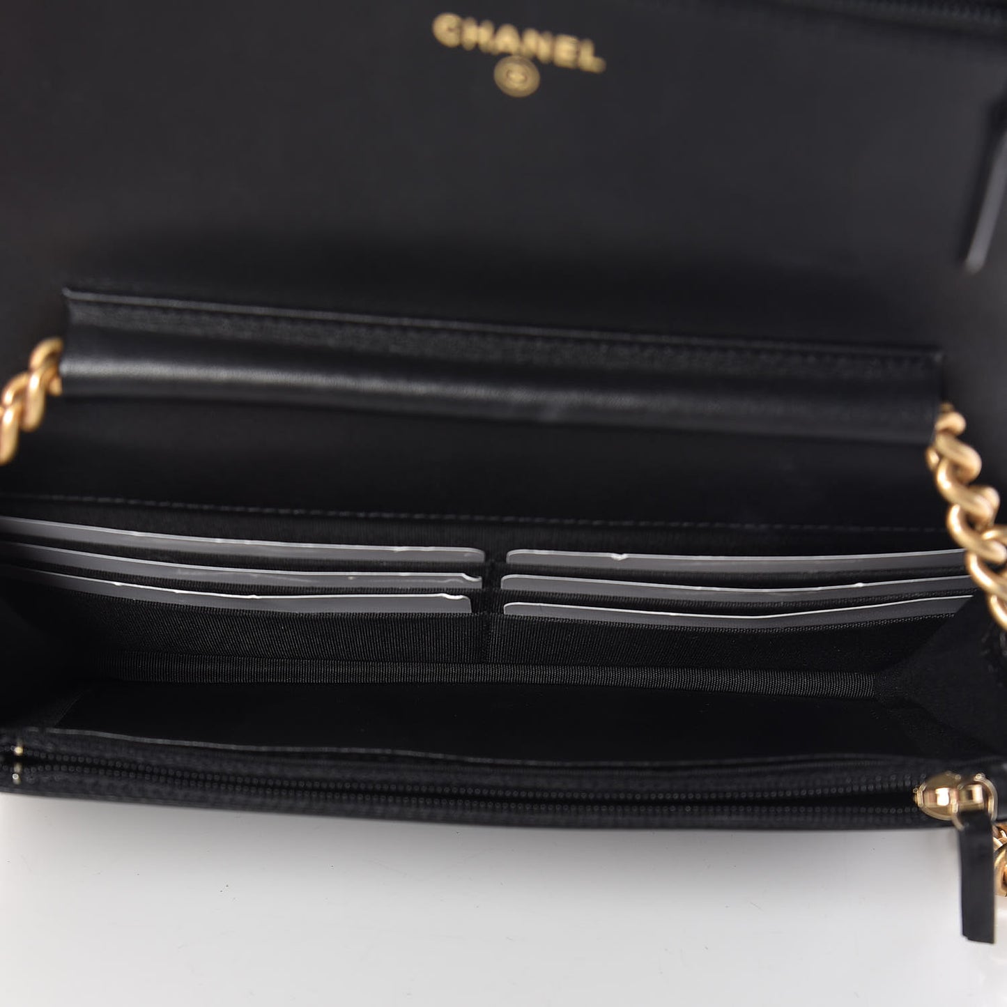 Caviar Quilted Boy Wallet On Chain WOC Black