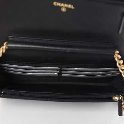 Chanel Caviar Quilted Boy Wallet On Chain WOC Black 5 of 15