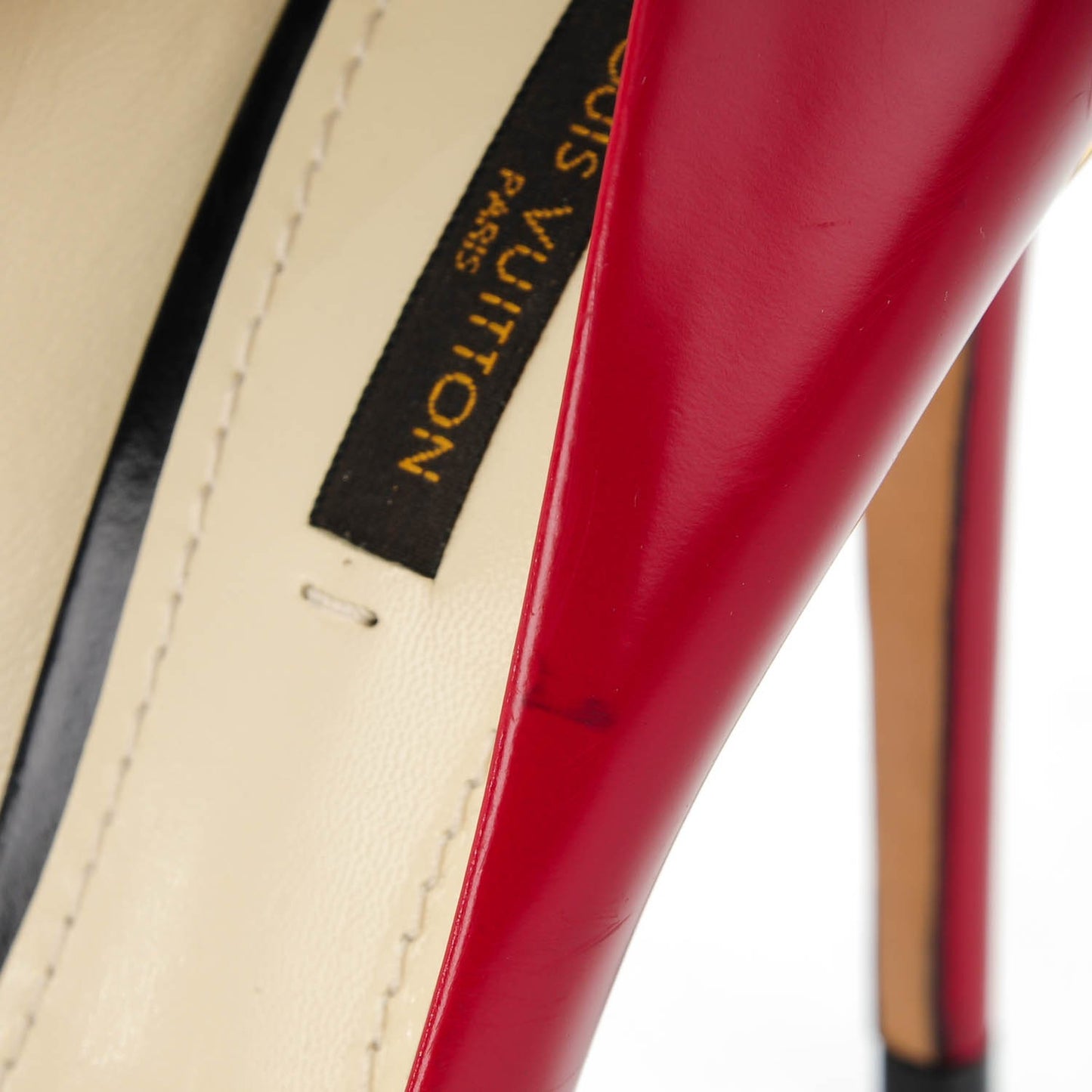 Glazed Calfskin Eyeline Pumps 38.5 Rouge