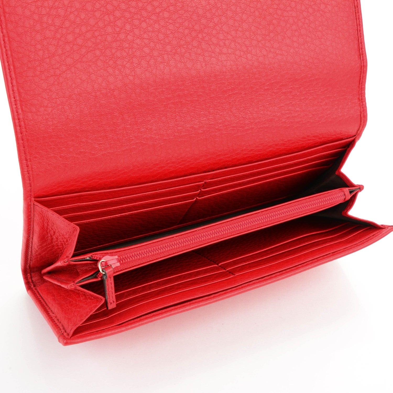 Gucci Pebbled Calfskin Soho Continental Wallet Red 5 of 7