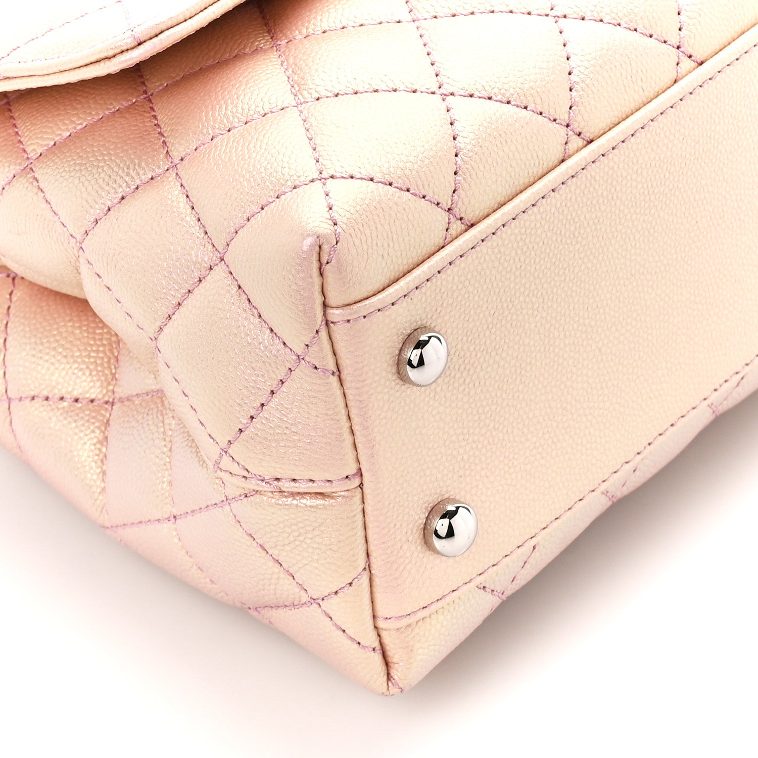 Chanel Iridescent Caviar Quilted Mini Coco Handle Flap Pink 10 of 11