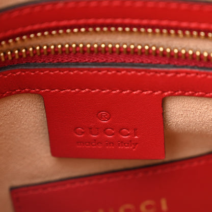 Gucci GG Supreme Monogram Kingsnake Heart Embroidered Small Boston Red 6 of 13
