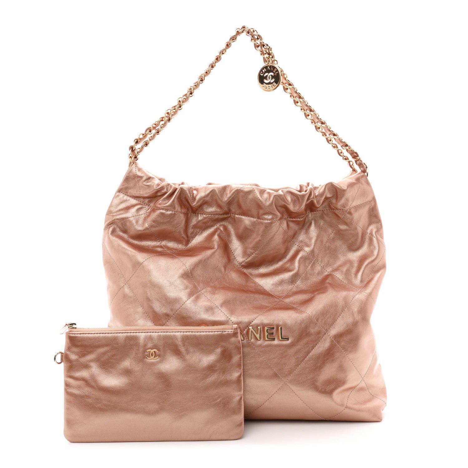 Chanel Metallic Calfskin Quilted Chanel 22 Copper 3 of 11