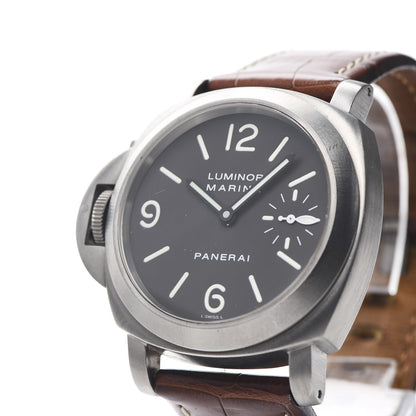 Panerai Titanium Alligator 44mm Luminor Marina Left-Handed Automatic Watch Grey PAM00056 11 of 13