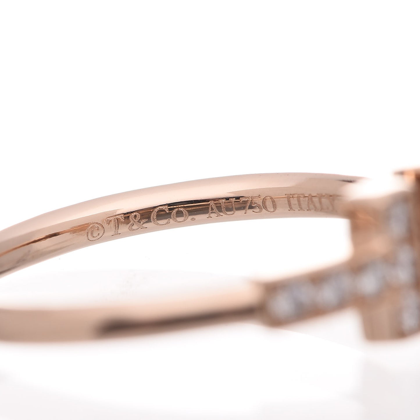 18K Rose Gold Diamond T Wire Ring 49 5