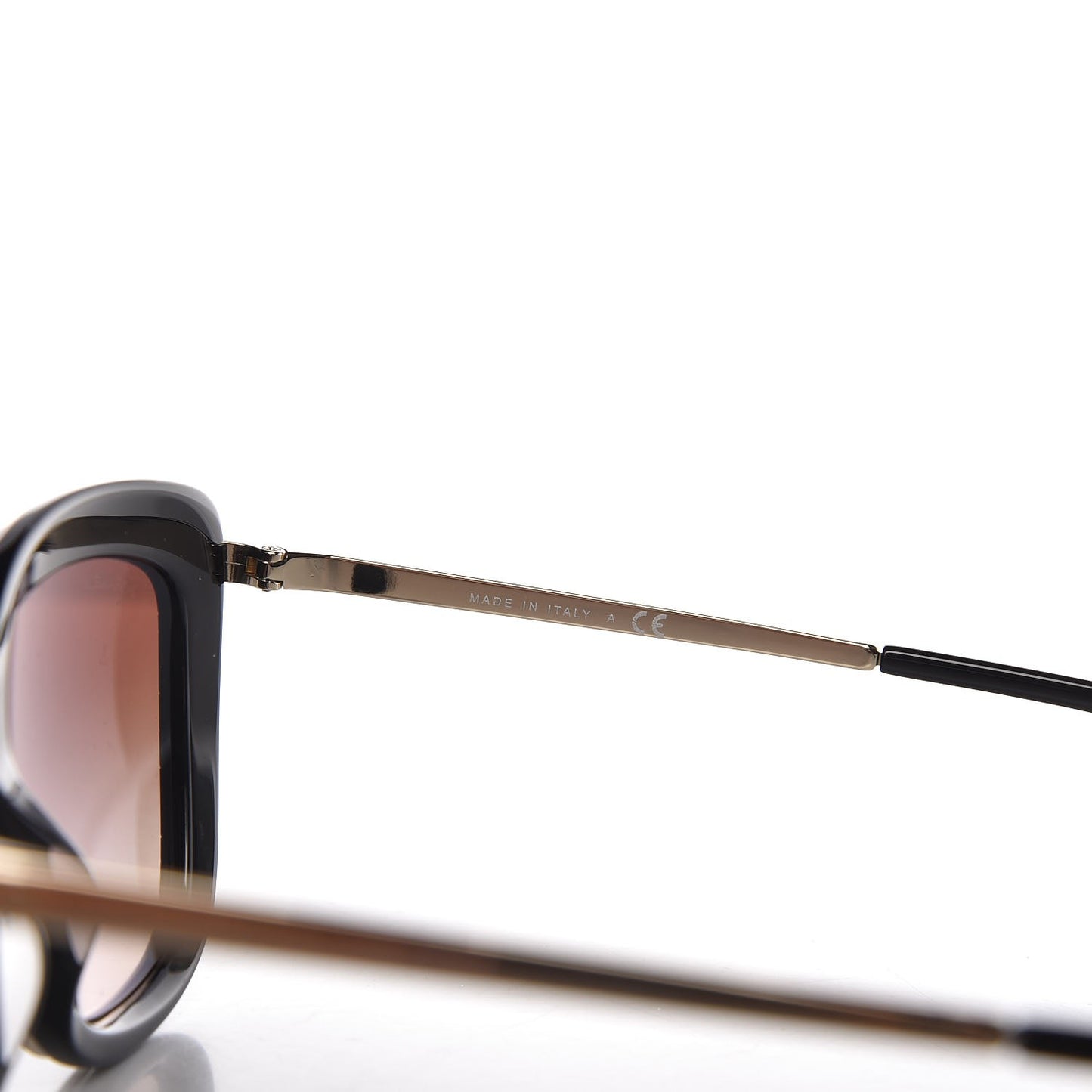 Acetate Quilted Metal Butterfly Sunglasses 4238-A Black